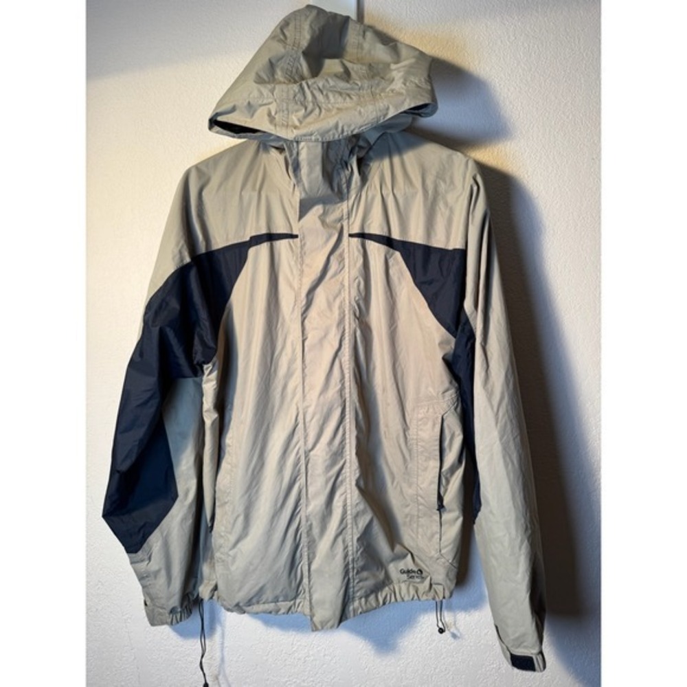 Guide Series Waterproof Packable‎ Jacket Men's Beige Rain Windbreaker *READ*